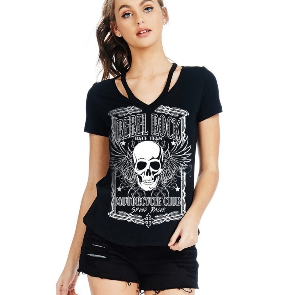 Rebel Rock motorcycle Tee